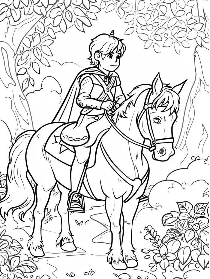 hình tô màu con ngựa cute