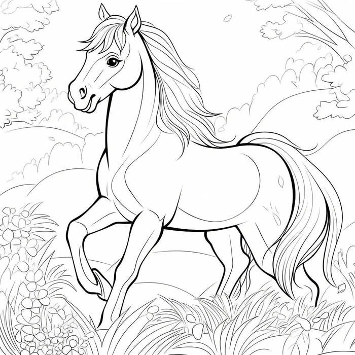 hình tô màu con ngựa