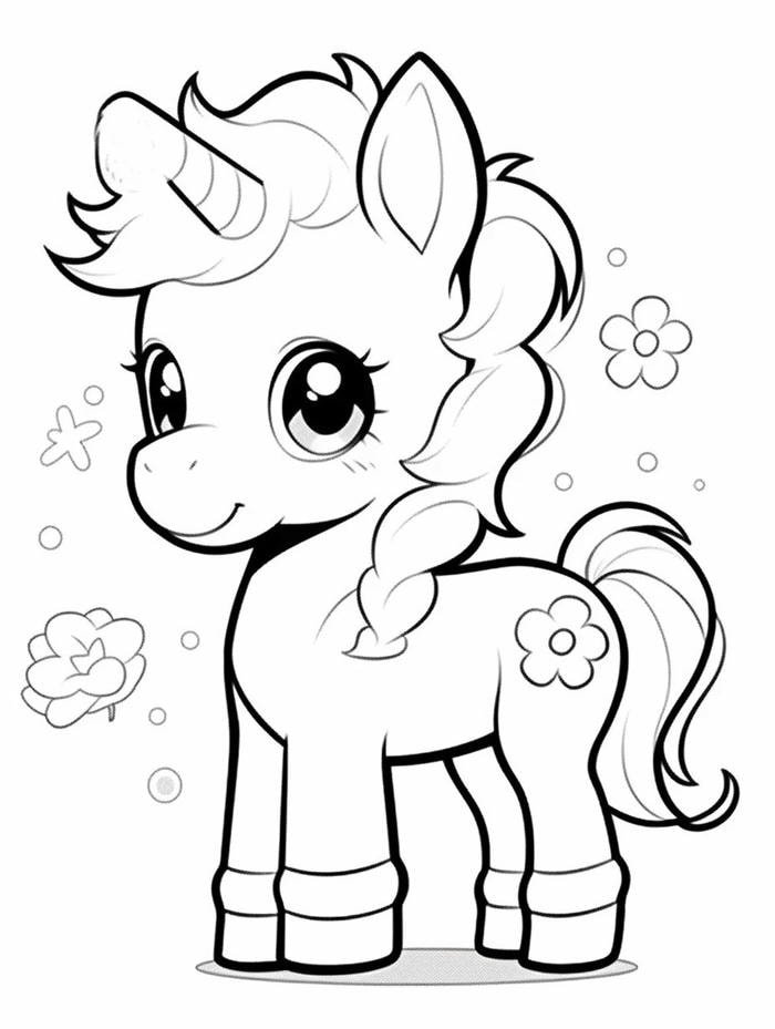 hình tô màu ngựa đơn giản