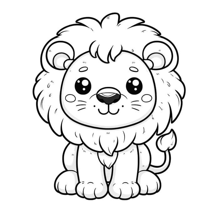 hình tô màu sư tử đơn giản đẹp