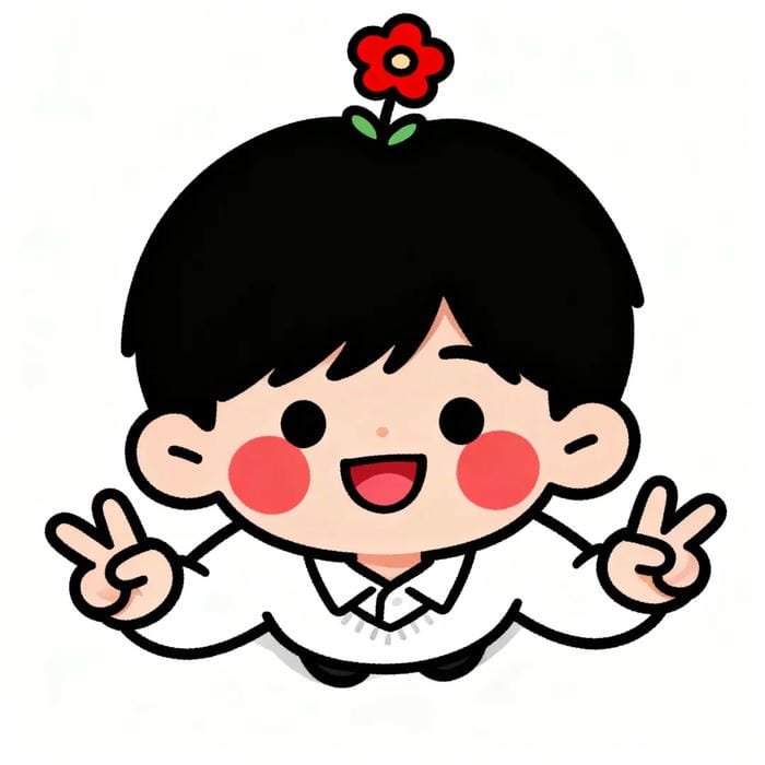 hình vẽ chibi bé trai đơn giản