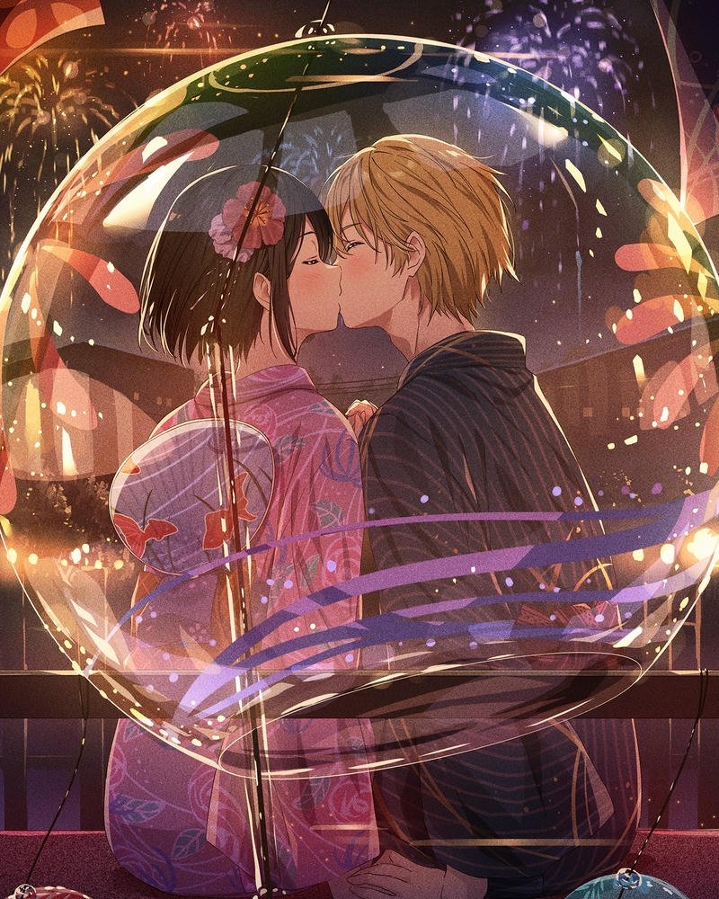 ngọt hình ảnh anime hôn nhau