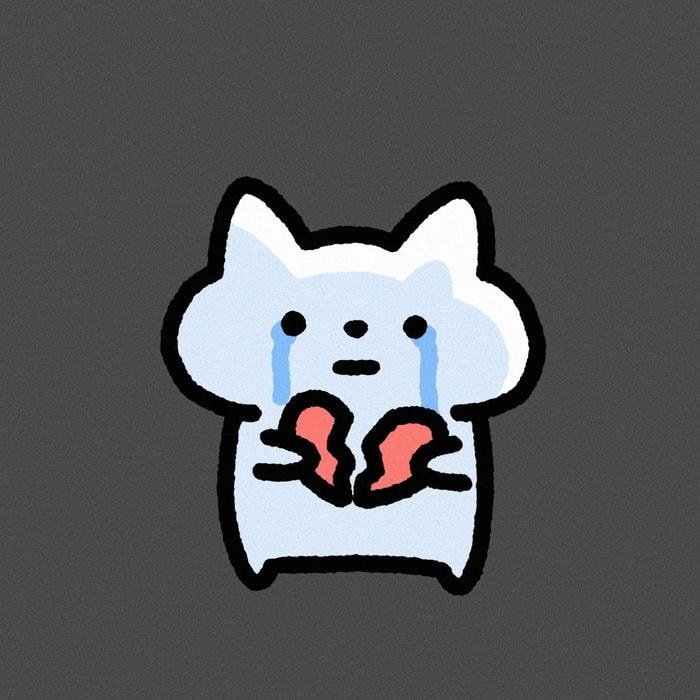 sticker buồn pastel