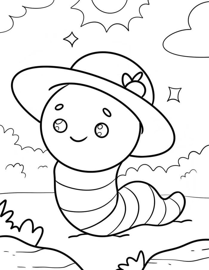 tập tô hình sâu theo chủ đề vườn