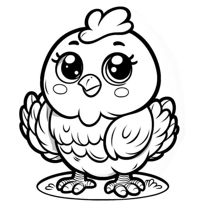 tô màu gà mái cartoon