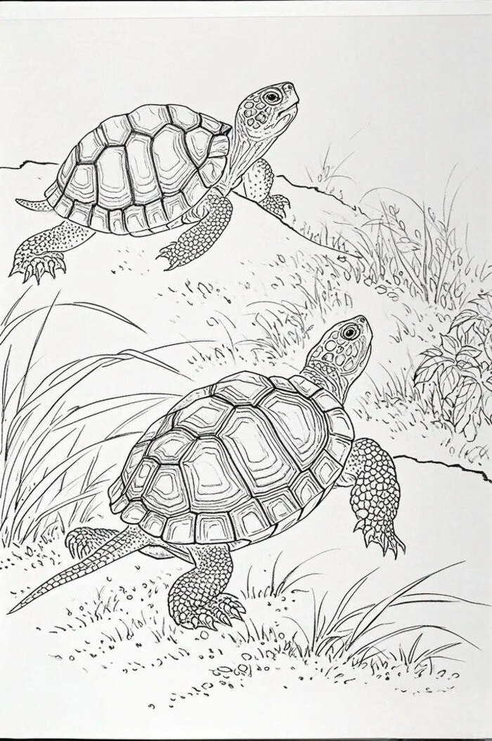 tô màu rùa cartoon