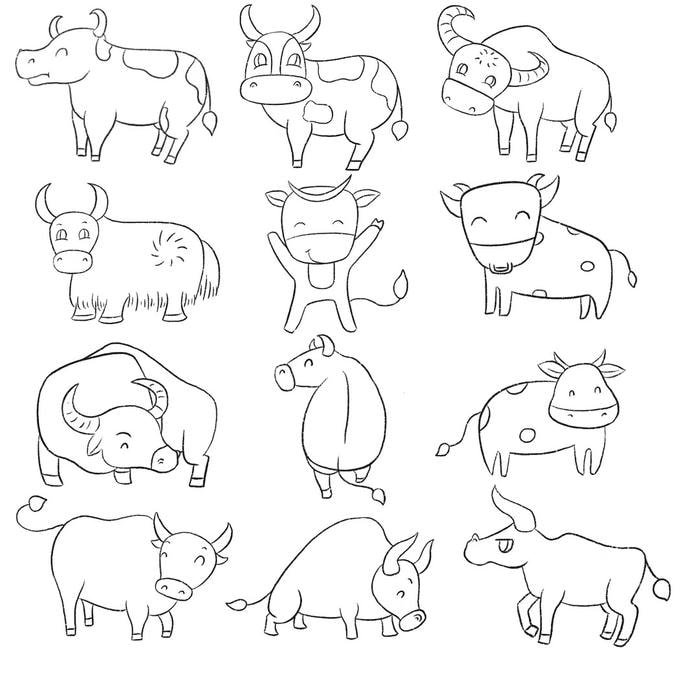 262+ Tranh tô màu con bò độc đáo sáng tạo không giới hạn tranh bò sticker tô màu