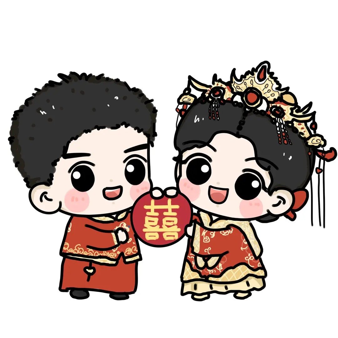 tranh chibi cưới làm quà tặng