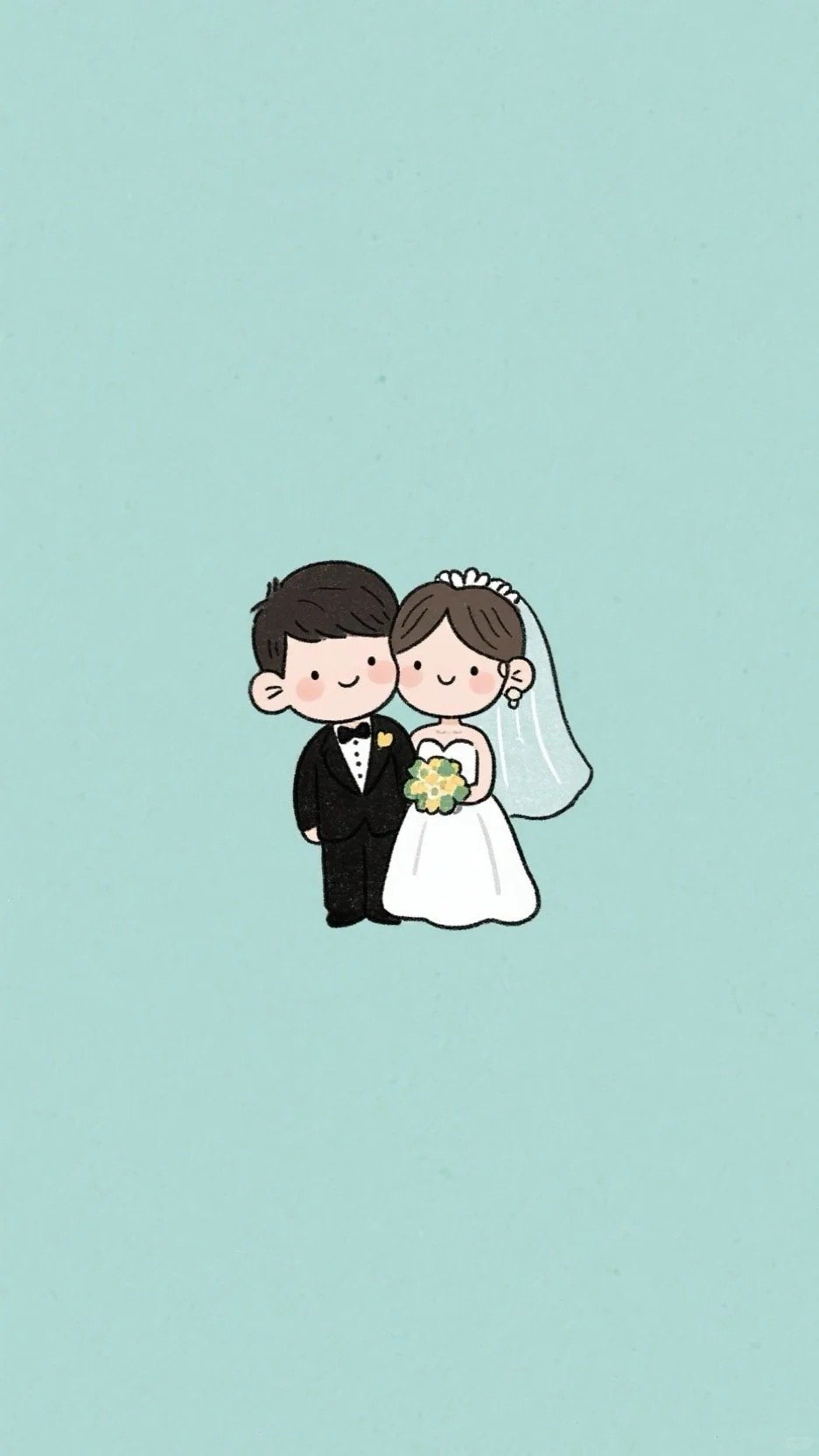 tranh cưới chibi cảm xúc ngọt ngào