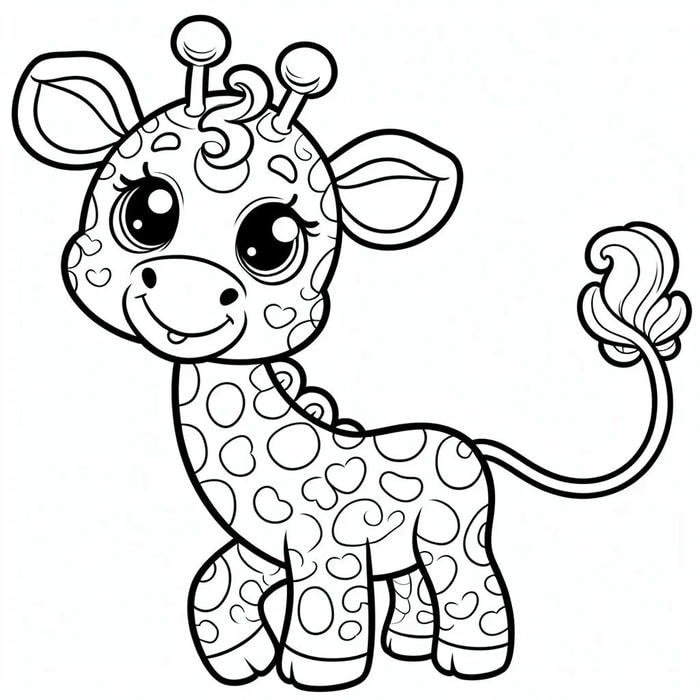 tranh hươu cao cổ ngộ nghĩnh mini