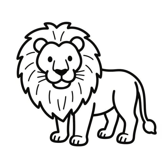tranh sư tử cho bé tô màu
