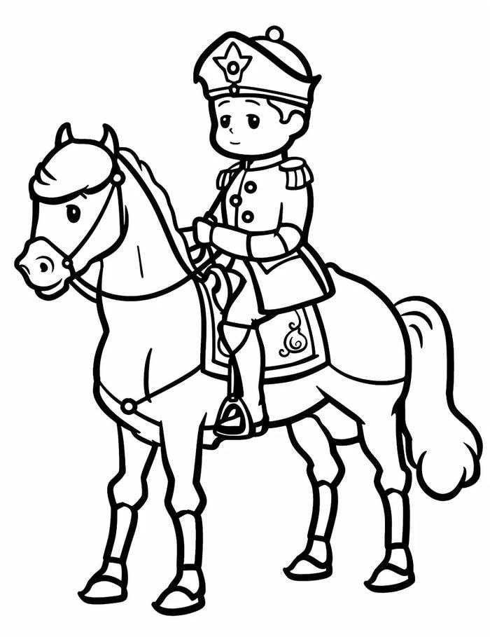 tranh tô màu con ngựa đơn giản