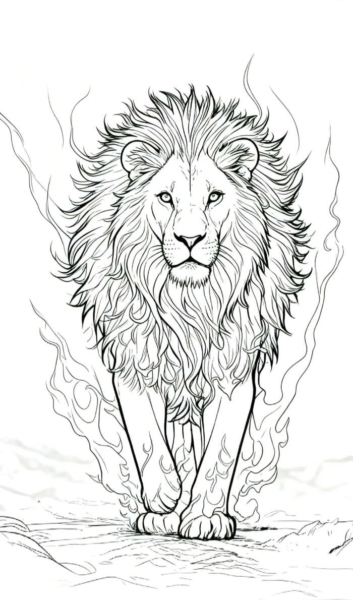 tranh tô màu con sư tử