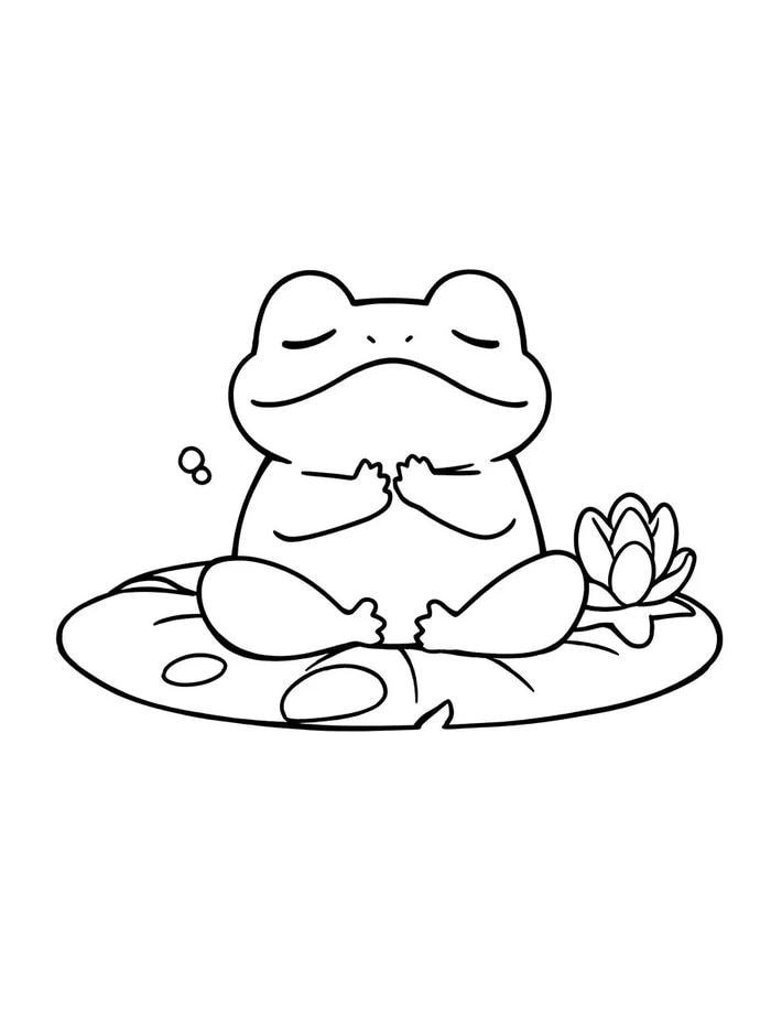 tranh tô màu ếch bé trai