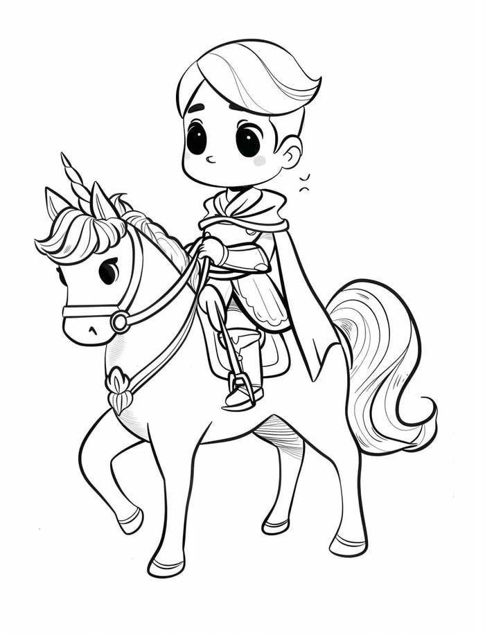 tranh tô màu ngựa chi tiết