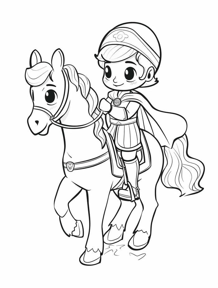 tranh tô màu ngựa cưỡi