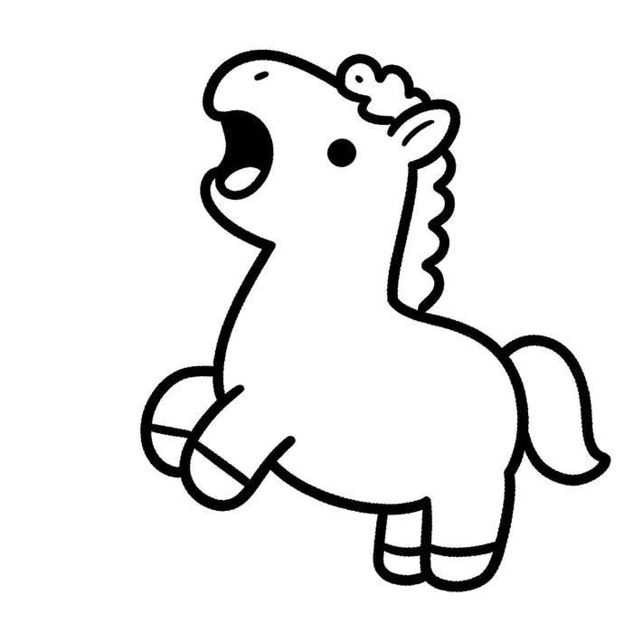 tranh tô màu ngựa cute