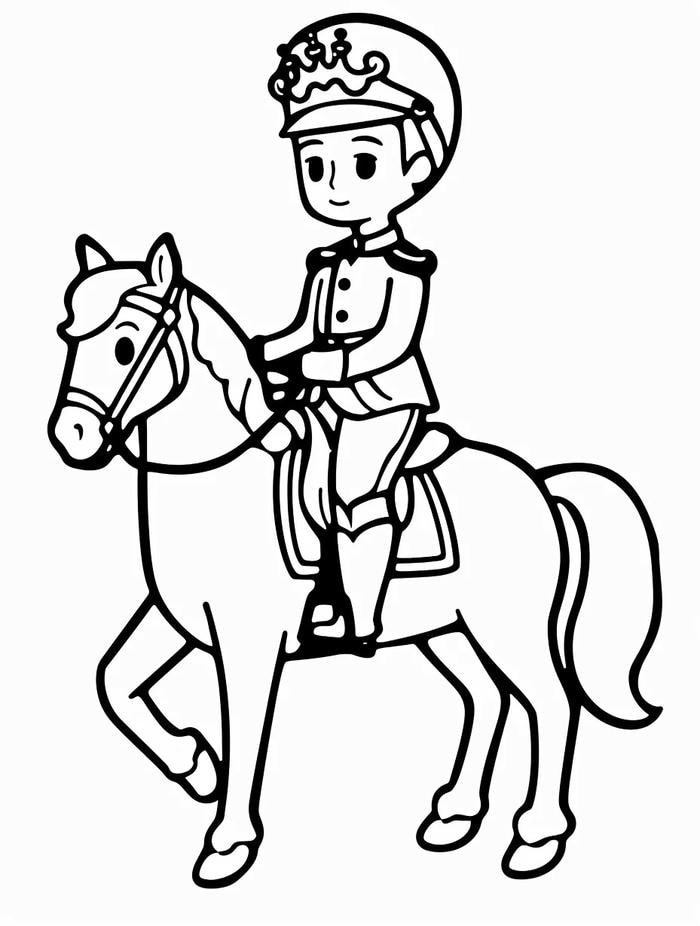 tranh tô màu ngựa dễ thương cho bé