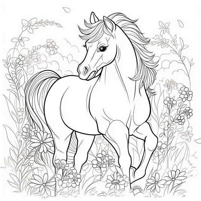 tranh tô màu ngựa đẹp