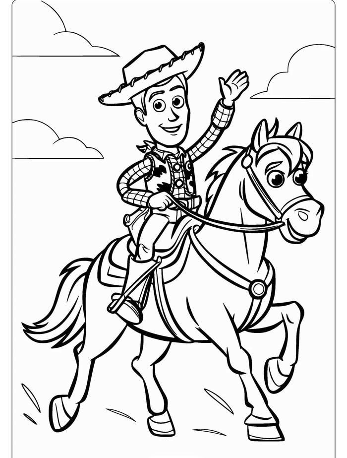 tranh tô màu ngựa đứng