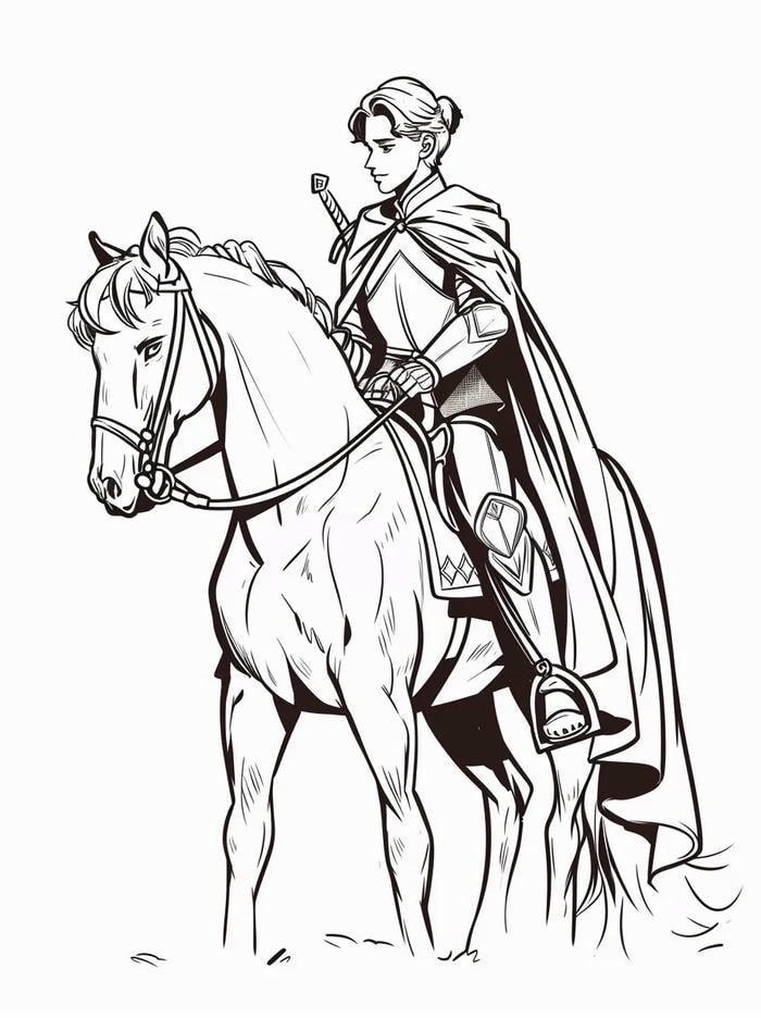tranh tô màu ngựa thân thiện