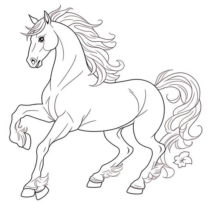 tranh tô màu ngựa thần thoại