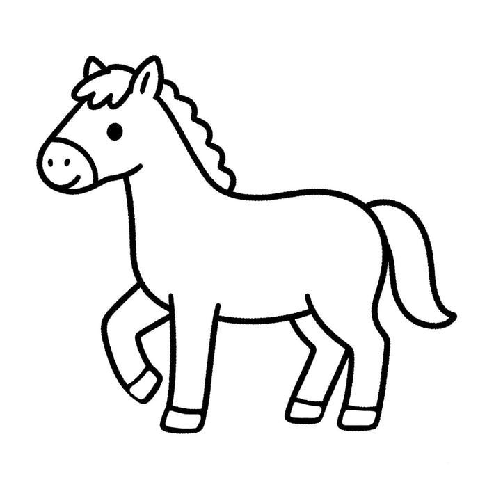 tranh tô màu ngựa và cỏ