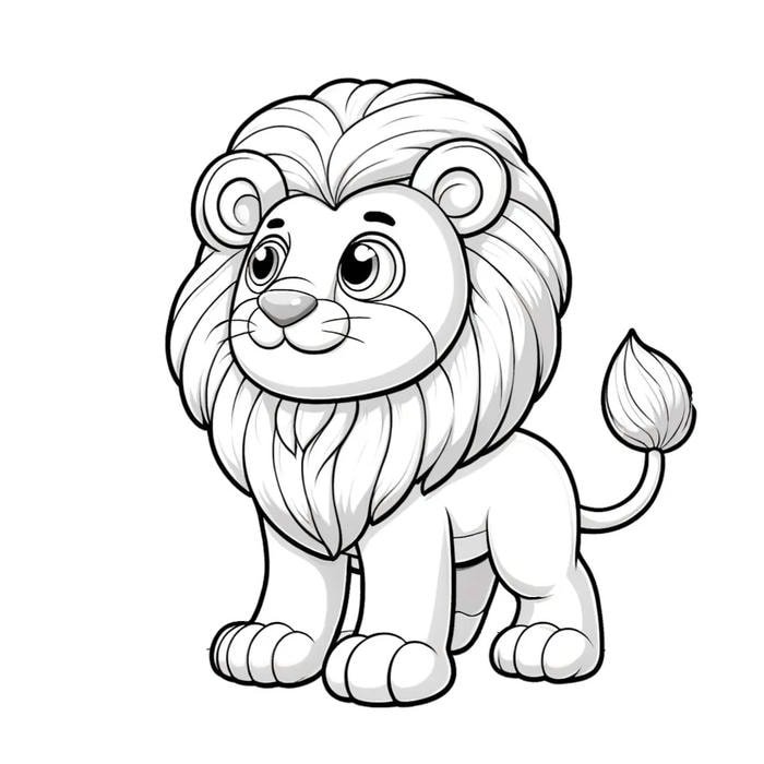 tranh tô màu sư tử cho trẻ em