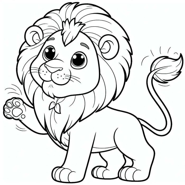 tranh tô màu sư tử đơn giản