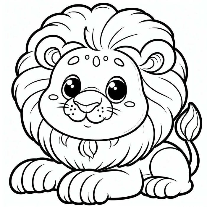 tranh tô màu sư tử đực