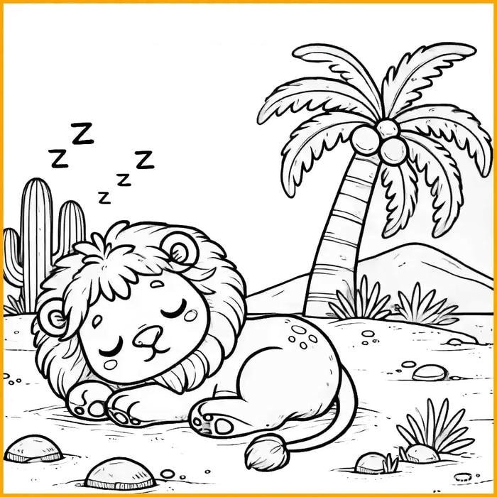 tranh tô màu sư tử mạnh mẽ