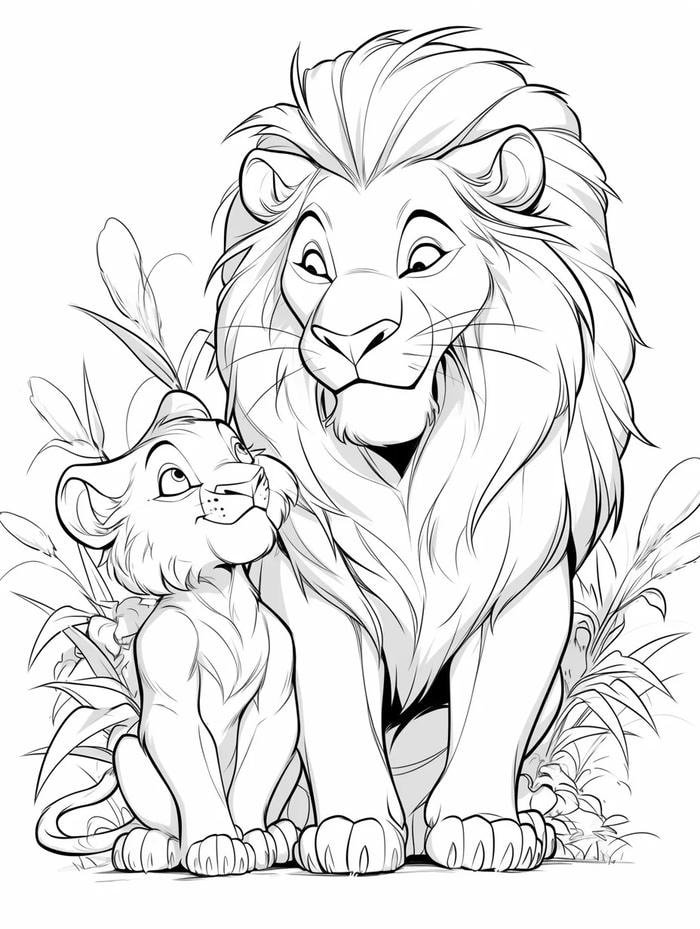 tranh tô màu sư tử oai vệ