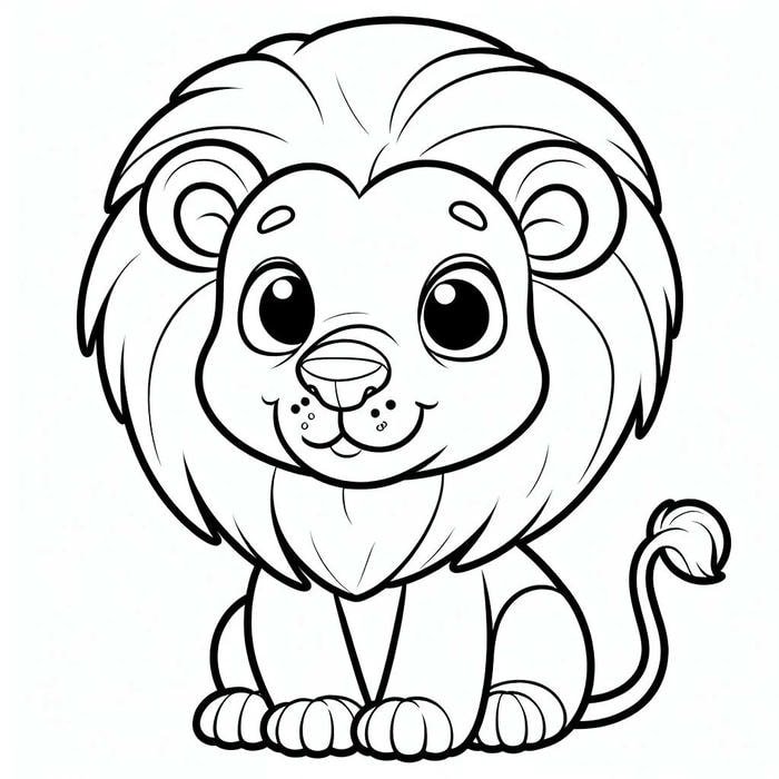 tranh tô màu sư tử phong cảnh