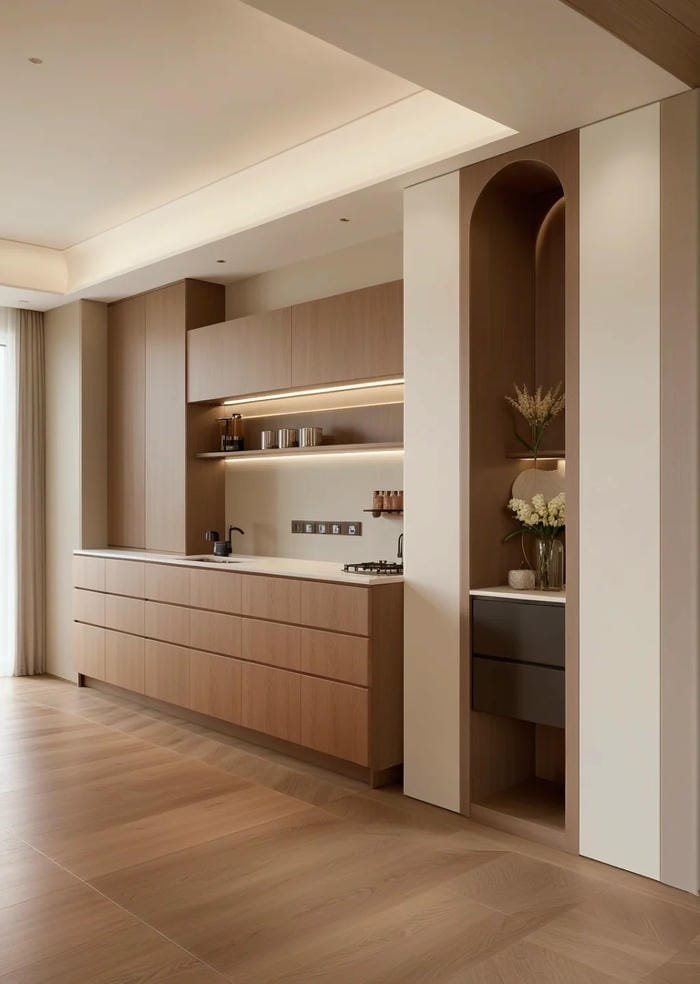 tủ gỗ phối kính hiện đại