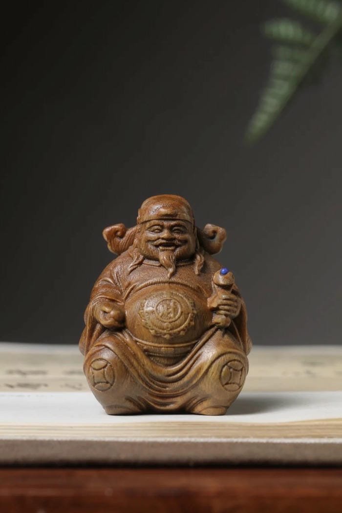tượng gỗ Thần Tài dáng ngồi