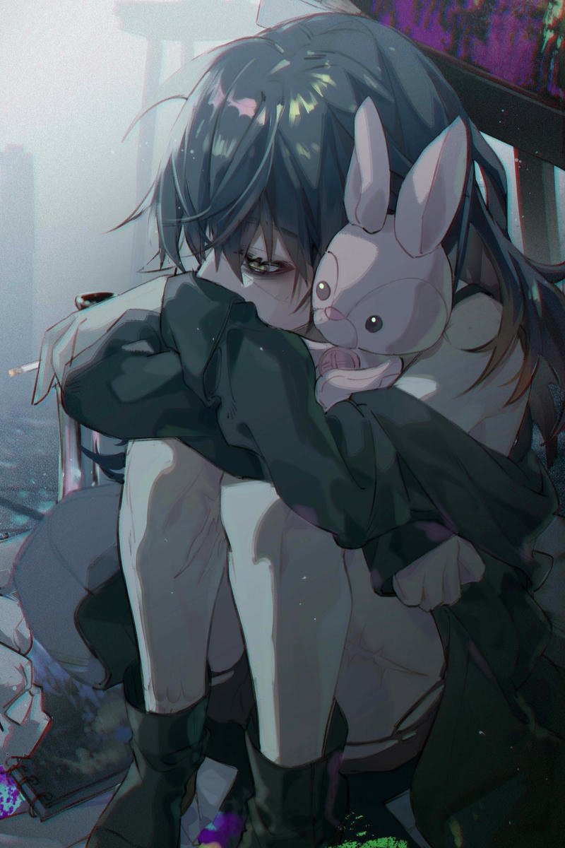 Ảnh anime nữ buồn thể hiện cảm xúc nội tâm