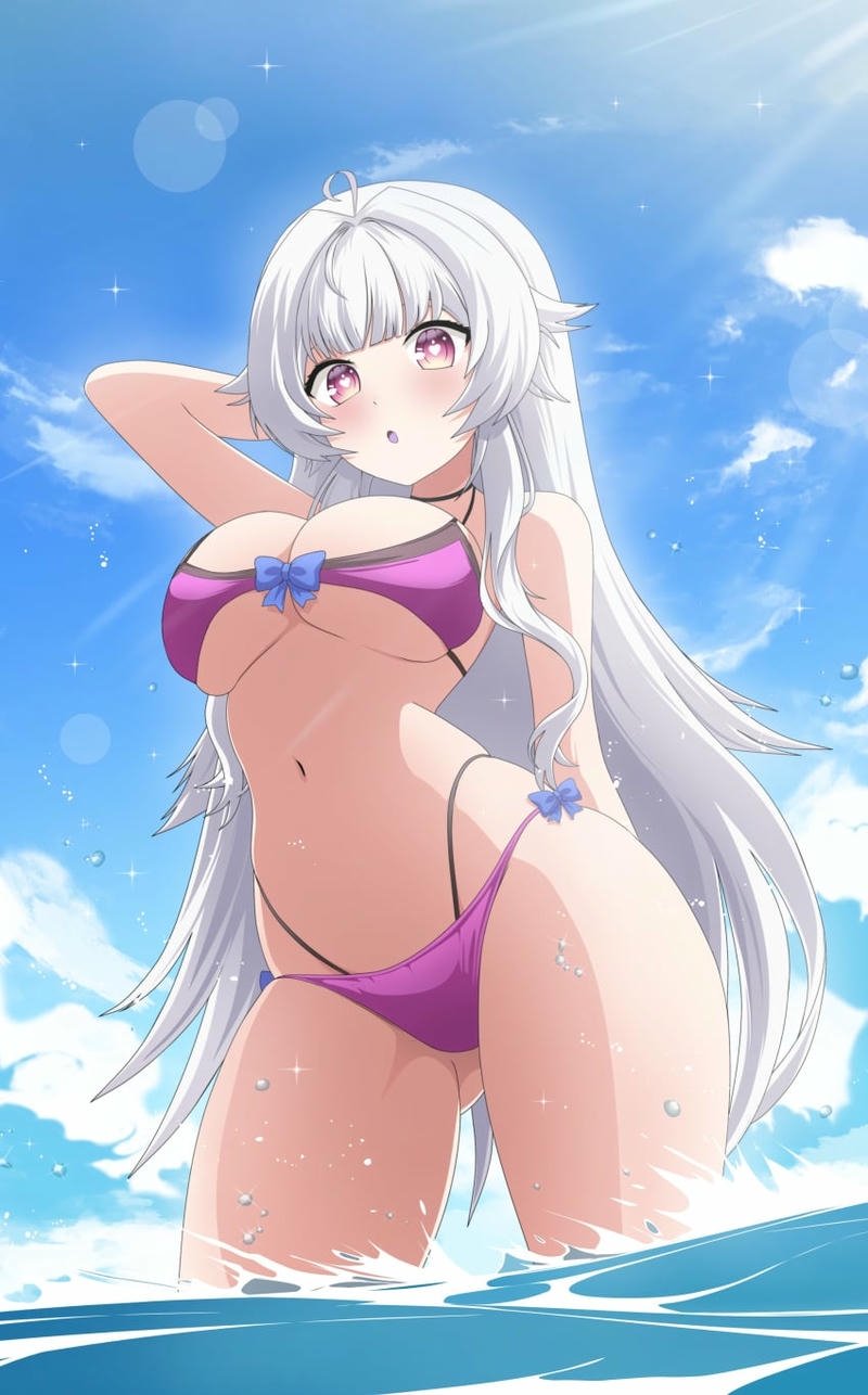 Ảnh gái anime mặc bikini R34 không che