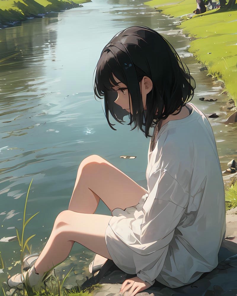 Anime nữ buồn ảnh biểu cảm trầm lắng cảm xúc