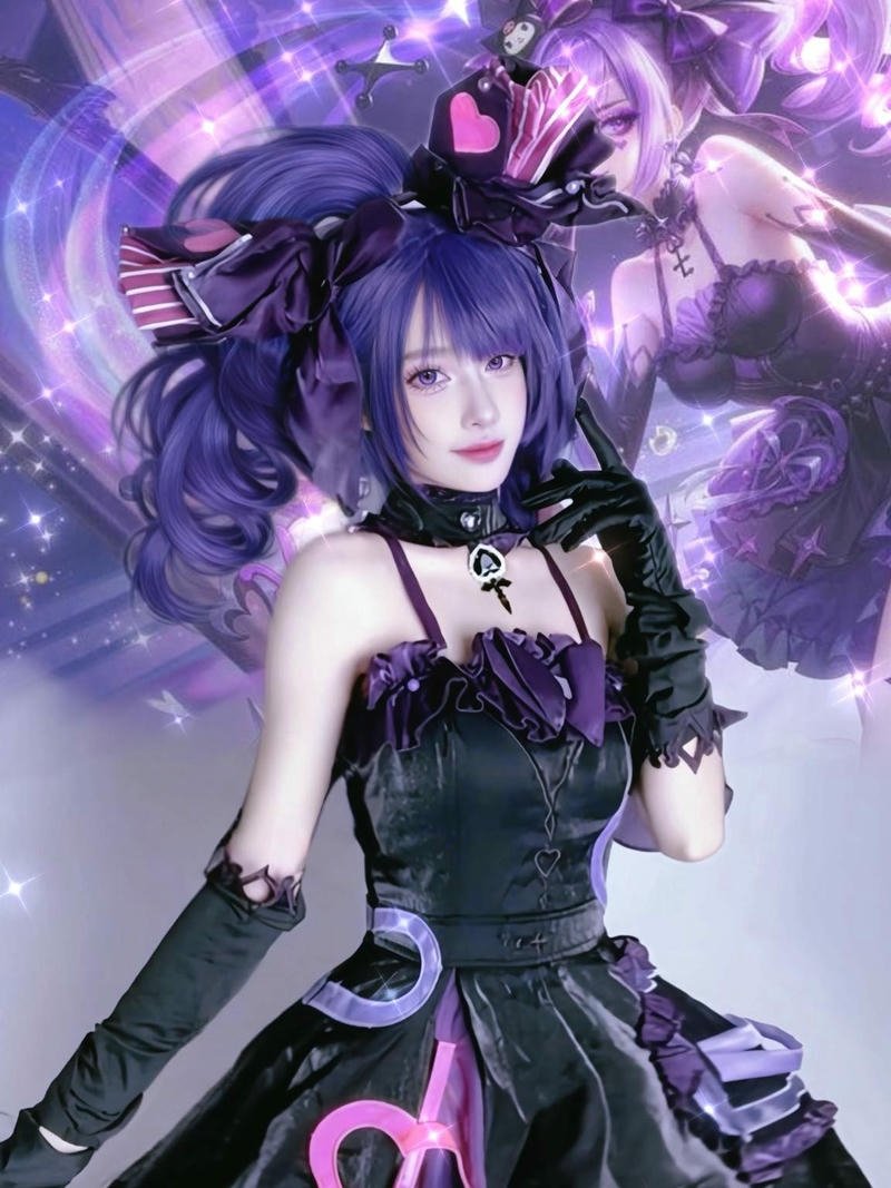 Cosplay Veres liên quân váy tím đen phong cách gothic