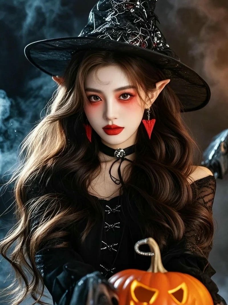 Gái xinh ảnh cosplay phù thủy tạo hình ma mị