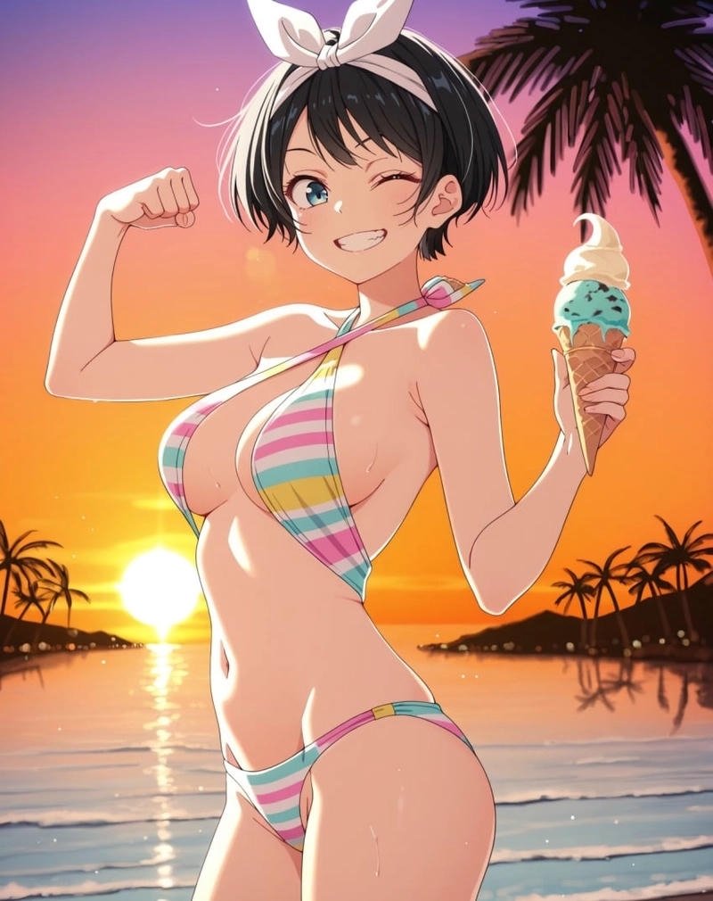 Hentai bạn gái thuê đồ bơi sexy