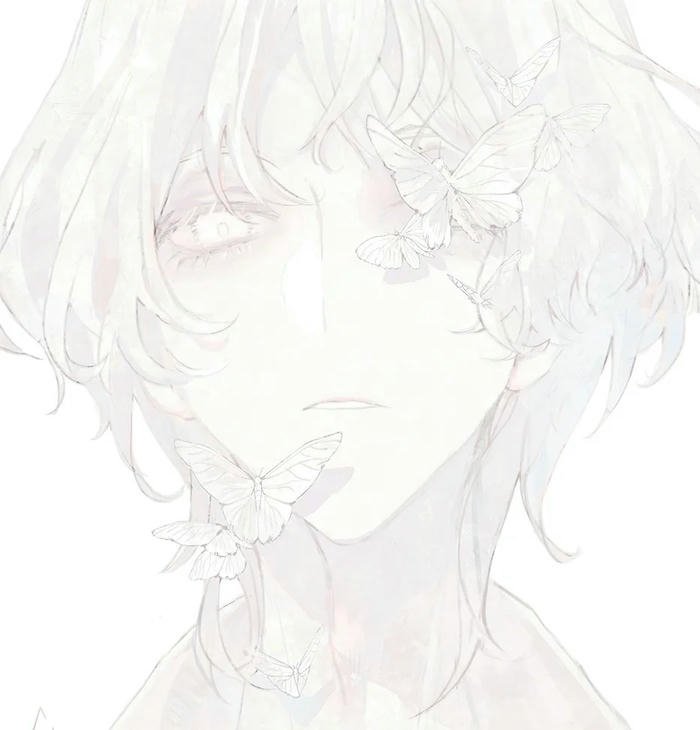 Hình ảnh avatar anime tóc trắng tinh mơ màng