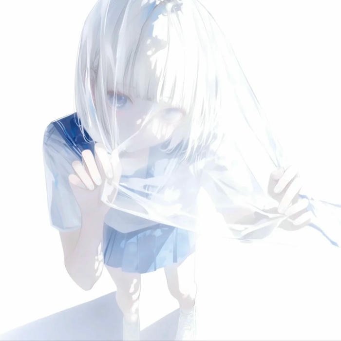 Hình cô gái anime váy avatar trắng tinh bay