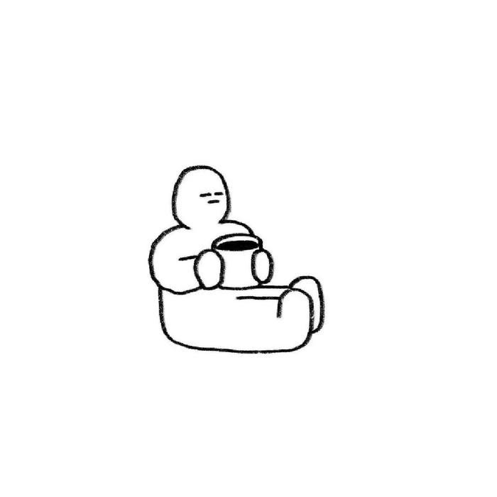 Hình người ngồi uống nước avatar trắng tinh