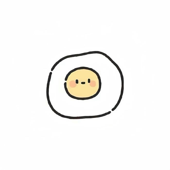 Hình trứng ốp la cute trên nền trắng tinh