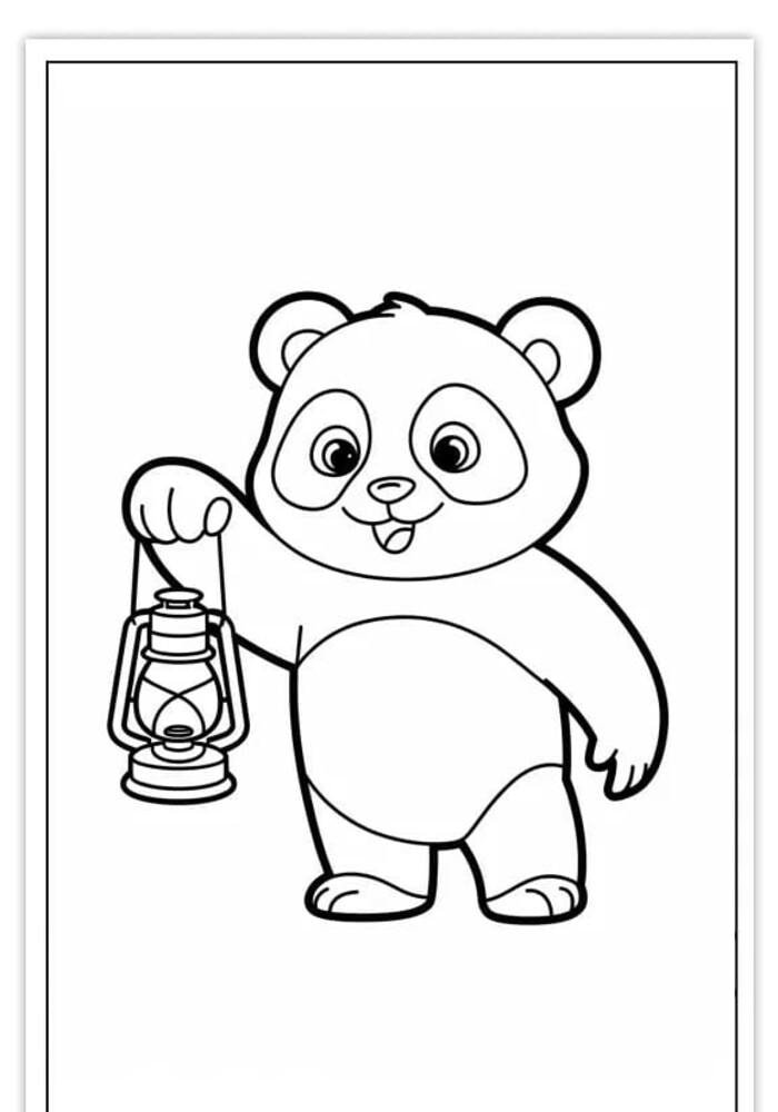 Hình vẽ gấu trúc hoạt hình cho bé