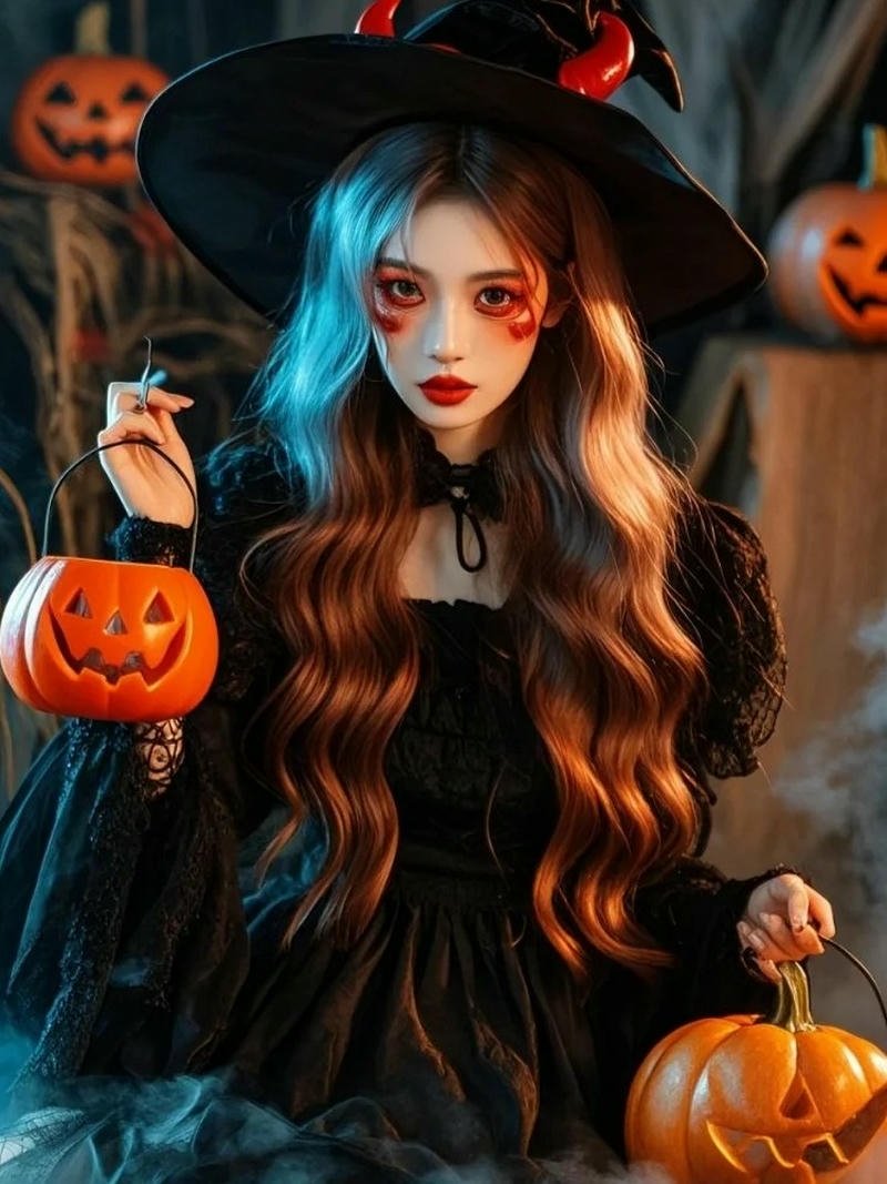 Phù thủy ảnh cosplay chụp studio ánh sáng đẹp