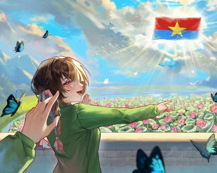 Tranh mừng quốc khánh đại đoàn kết toàn dân tộc việt nam