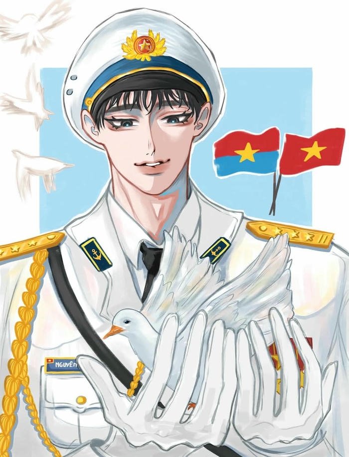 Tranh tình yêu người lính lãng mạn và đầy xúc động