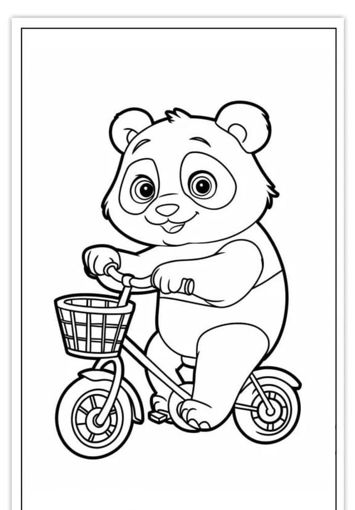 Tranh tô màu gấu trúc giúp bé sáng tạo